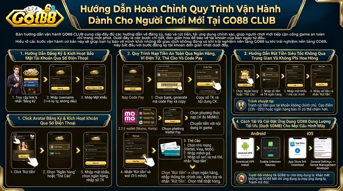 go88 cam nang thao tac toan tap cho tan thu tai go88 club