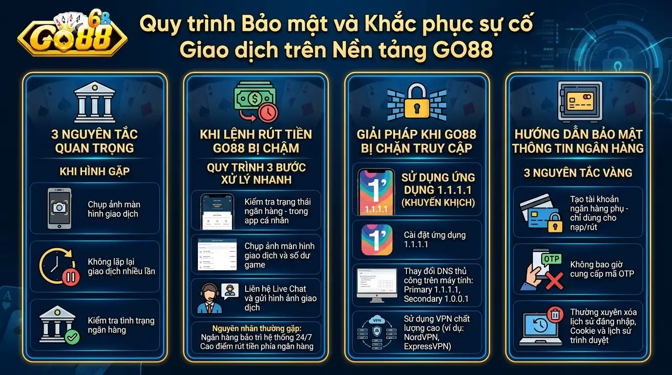 go88 quy trinh bao mat xu ly su co khi giao dich tai nen tang go88